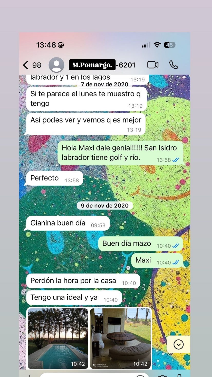 Chats publicados por Gianinna Maradona