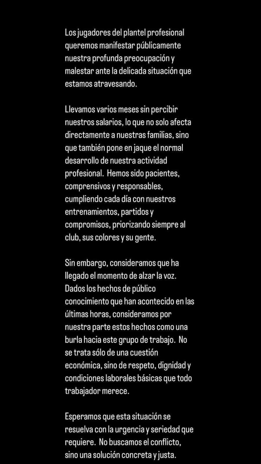 Comunicado de Muniain