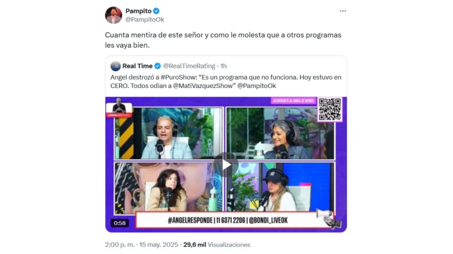 La respuesta de Pampito a Ángel de Brito