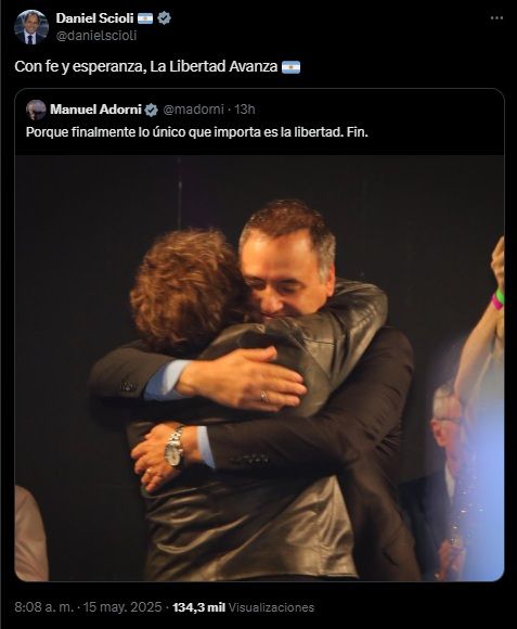 Scioli apoya a Adorni