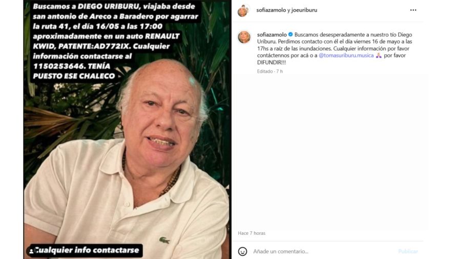El desesperado pedido de Sofía Zámolo para encontrar a su tío