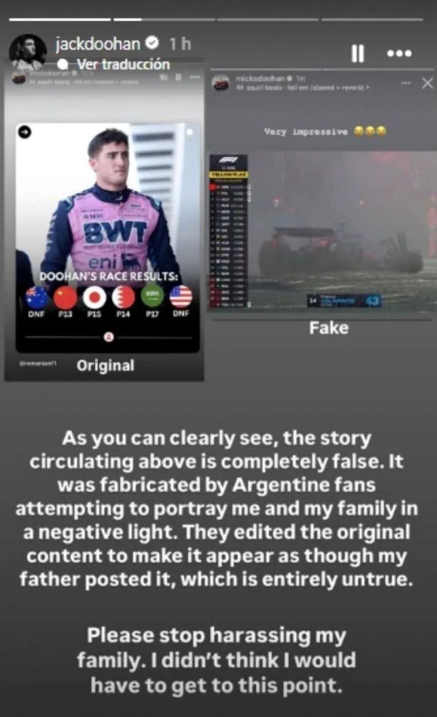 Comunicado Doohan