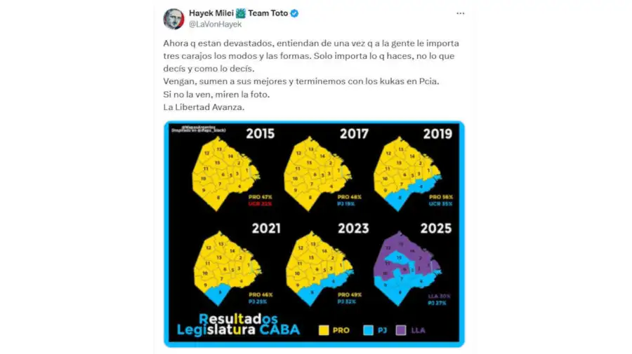 Javier Milei reposteó X 20250518