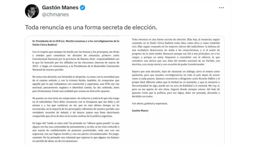 Gastón Manes X 20250520