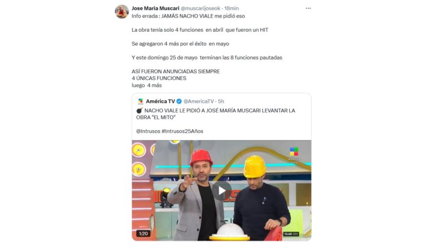 José María Muscari aclaró el supuesto escándalo con Nacho Viale
