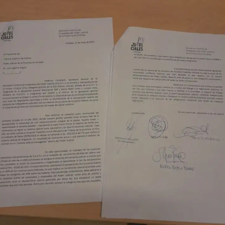 Nota al TSJ