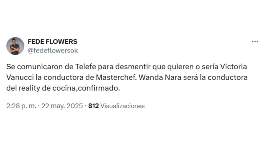 Telefe desmiente la posibilidad de que Victoria Vannucci conduzca Masterchef