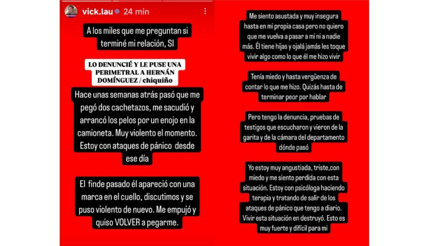 Victoria Lauriola denunció a Hernán 
