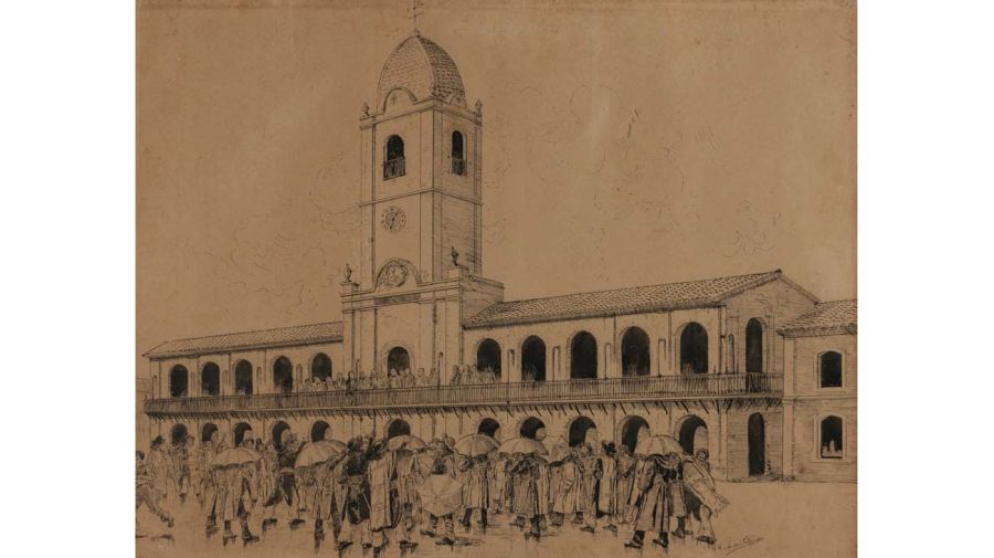 Dibujo del Cabildo historico
