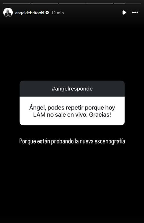 Angel de Brito explicó por qué no salió al aire LAM