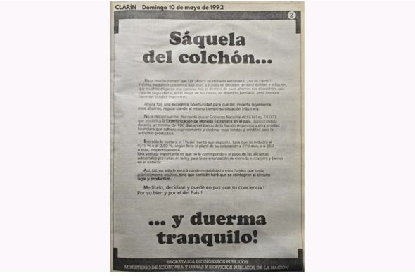 Anuncio de Menem 