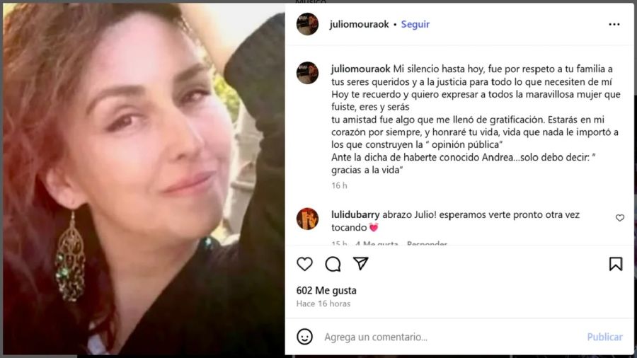 El mensaje de Julio Moura tras a muerte de una amiga en su casa 20250526