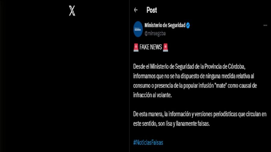 Mate al volante: la provincia de Córdoba desmintió el cobró de una multa de 24 mil pesos