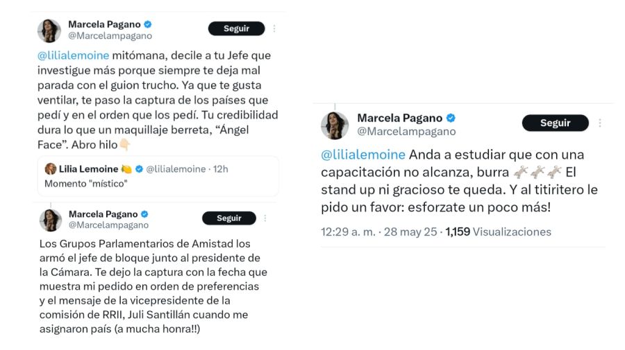Cruce entre Lilia Lemoine y Marcela Pagano