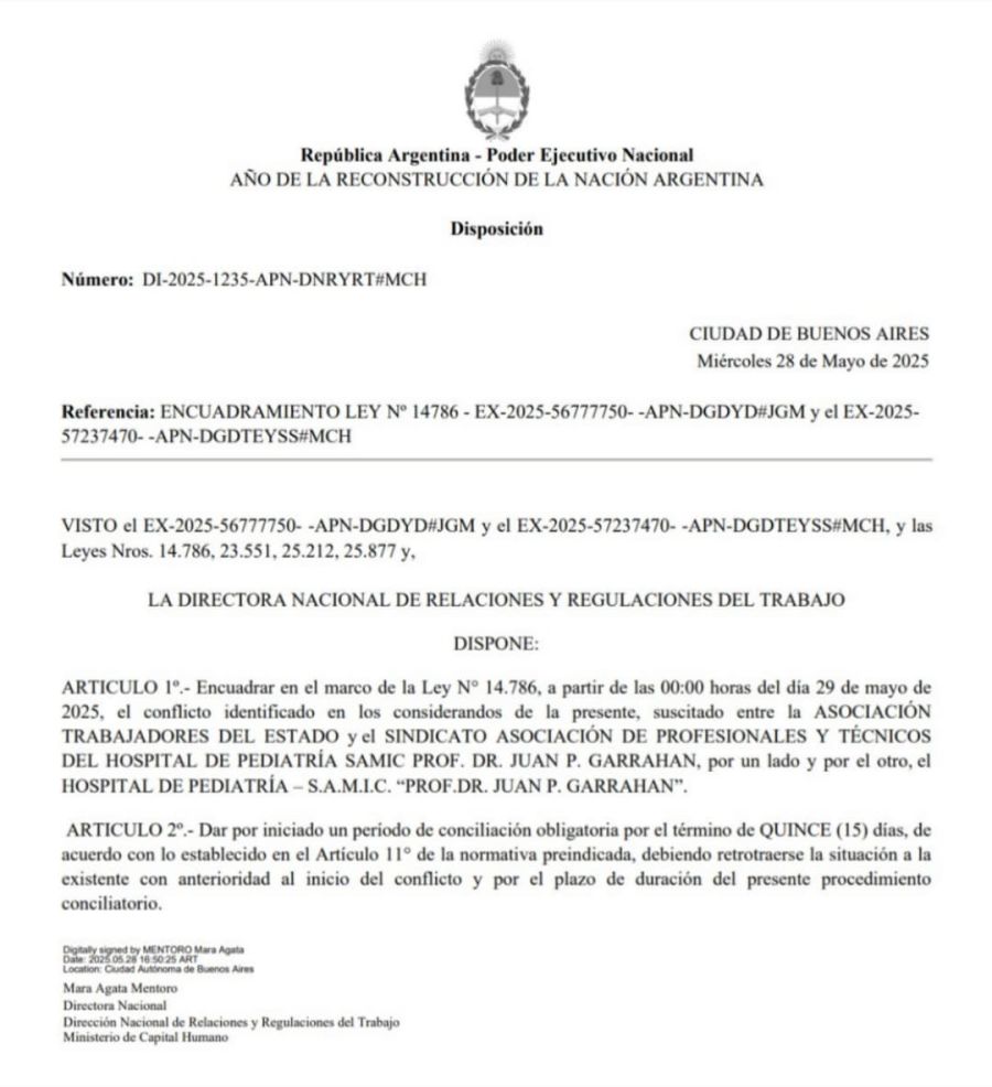 Conciliación Garrahan