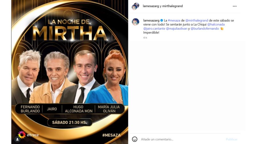 Los invitados de Mirtha Legrand para el sábado 31 de mayo