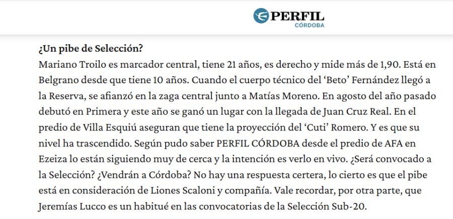 troilo a la seleccion