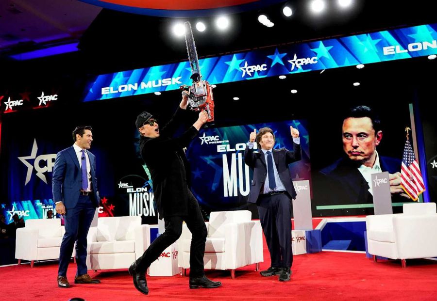 Elon Musk Javier Milei motosierra