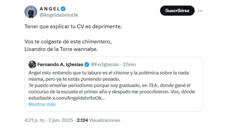 El cruce de Ángel de Brito y Fernando Iglesias
