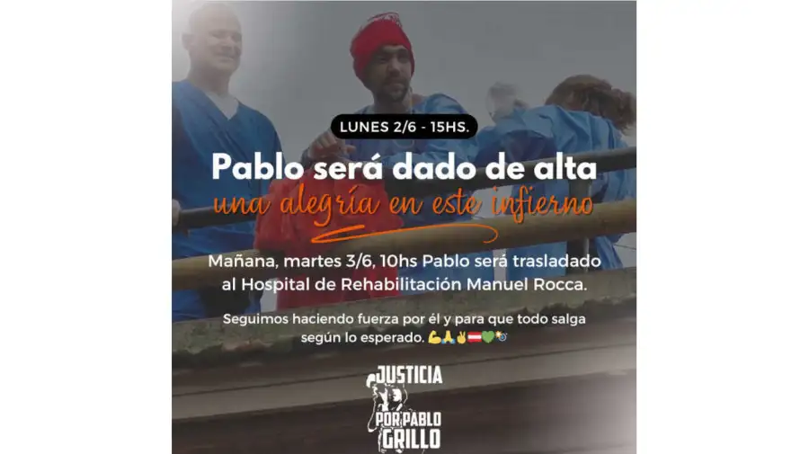 PABLO GRILLO SERÁ DADO DE ALTA 20250602