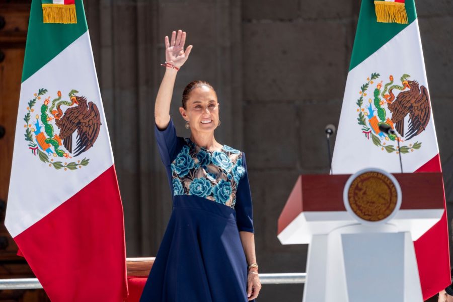 President Sheinbaum Delivers Address To Announce Trump Countermeasures At Zocalo