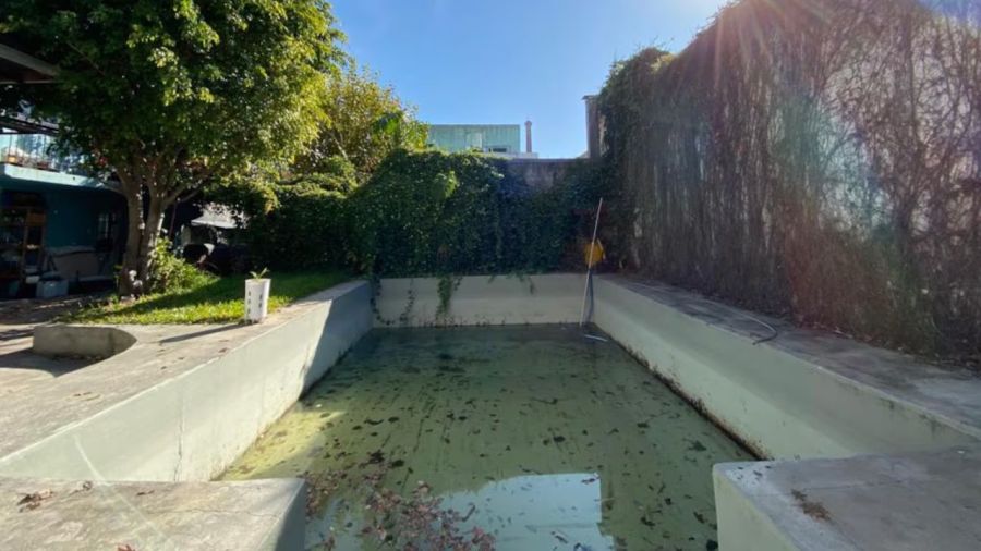 La pileta de la casa donde vivió Gustavo Cerati (Foto: TN)