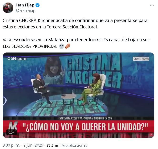 Reacciones a la candidatura de CFK en PBA