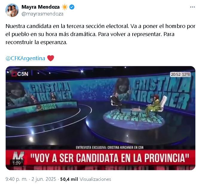 Reacciones a la candidatura de CFK en PBA