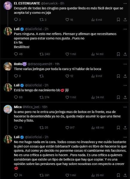 Lali respondió a las críticas
