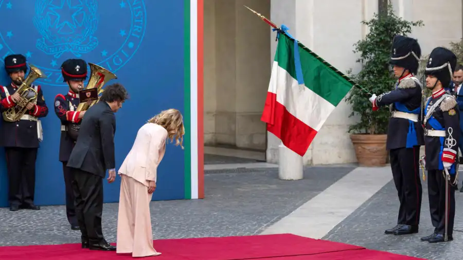 Meloni y Milei en Italia 20250606