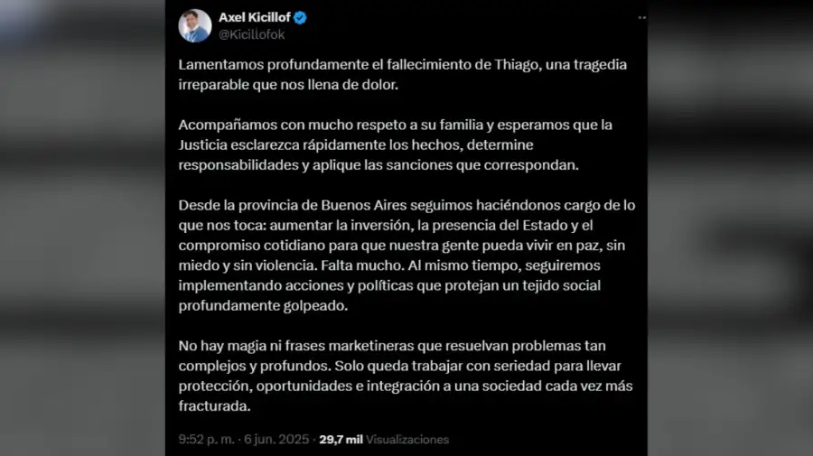 Posteo Kicillof Thiago Correa