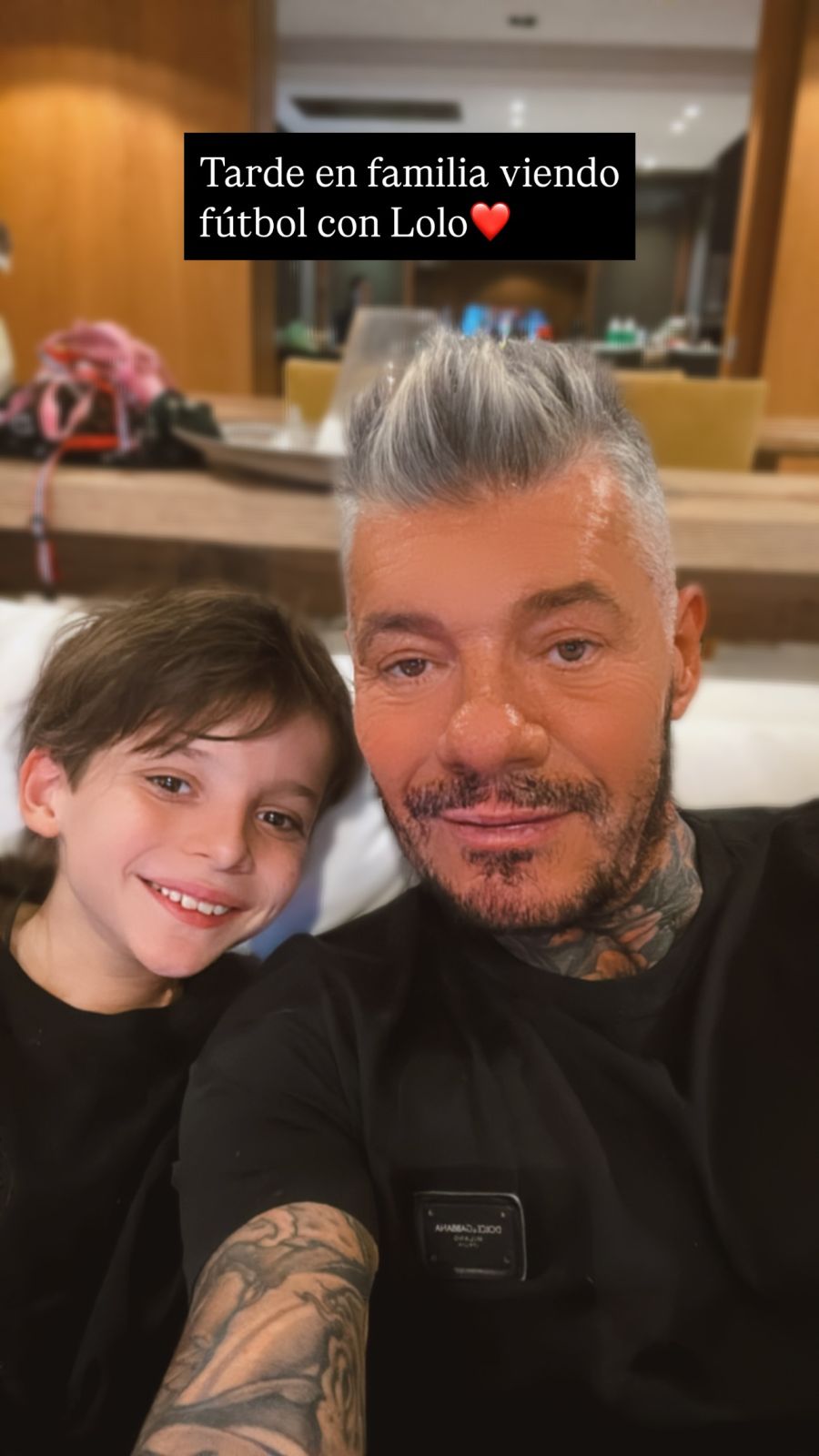 Marcelo Tinelli y Milett Figueroa