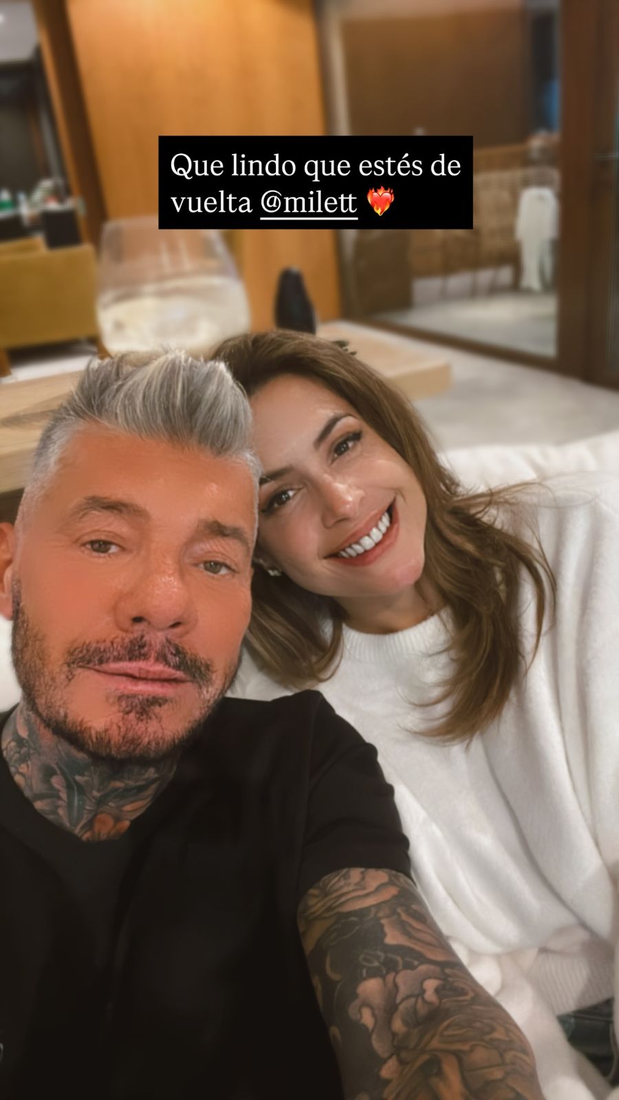 Marcelo Tinelli y Milett Figueroa