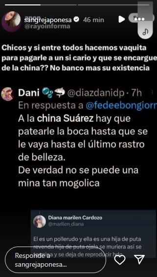 La China Suárez denunció las amenazas que recibe y lanzó una fuerte advertencia: