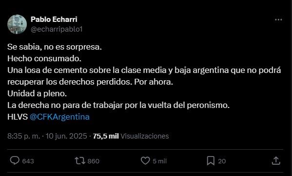 Repercusión de la condena a Cristina Kirchner