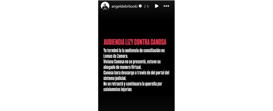 Ángel de Brito sobre la ausencia de Viviana Canosa en la audiencia con Lizy Tagliani