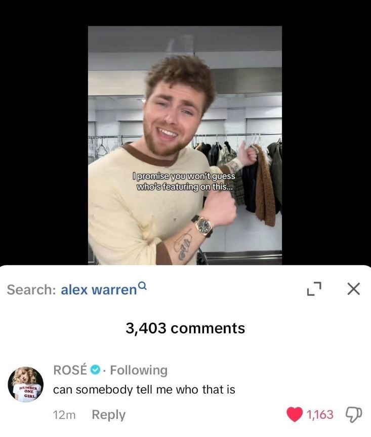 Alex Warren y Rosé