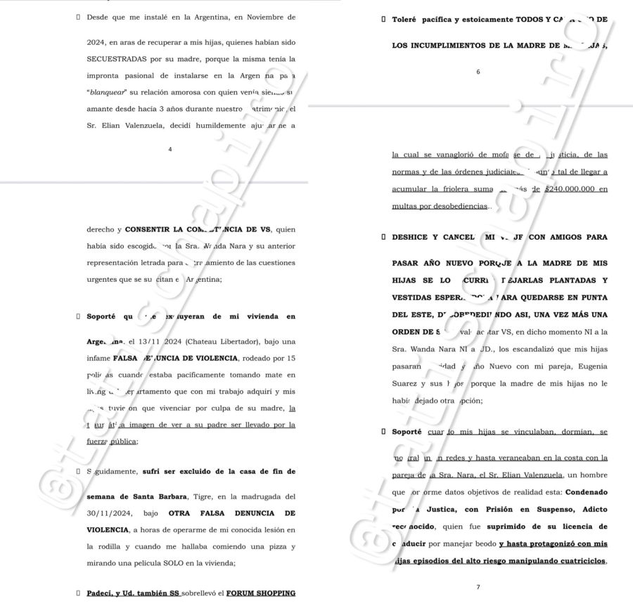 El escrito de Mauro Icardi