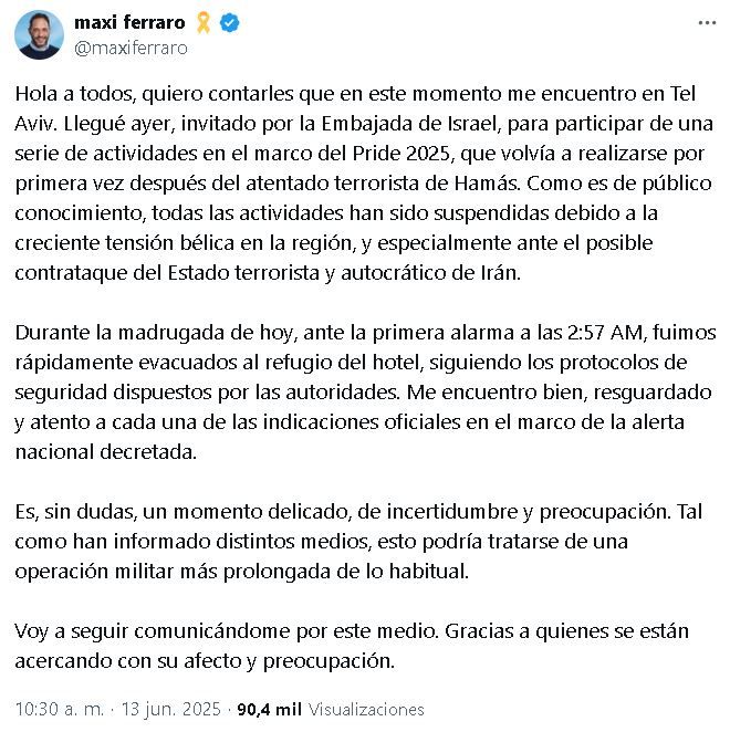 Tuit Maximiliano Ferraro