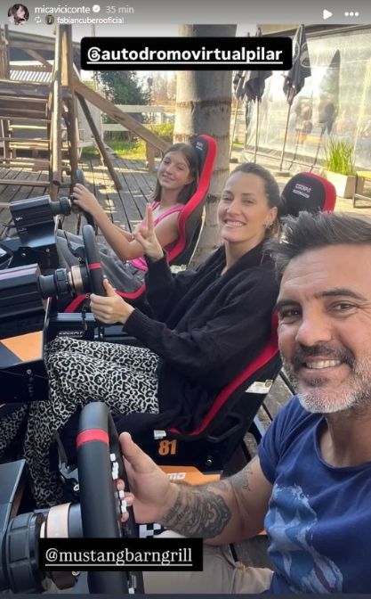 La celebración del día del padre de Indiana Cubero y sus hermanas junto a Fabián Cubero y Mica Viciconte
