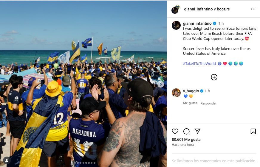 Infantino sobre los hinchas de Boca