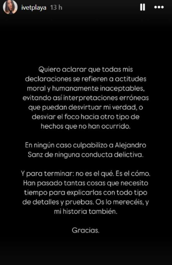 Mensaje de Ivete playa sobre Alejandro Sanz
