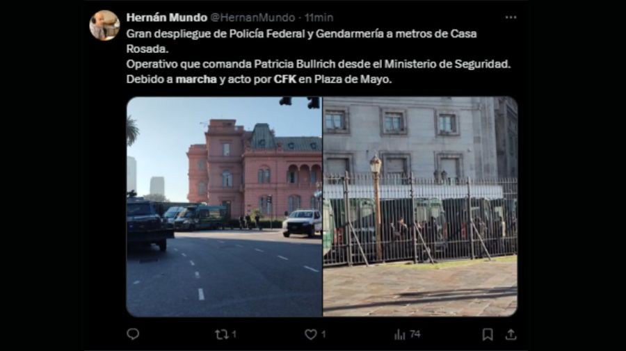 Operativo en Casa Rosada