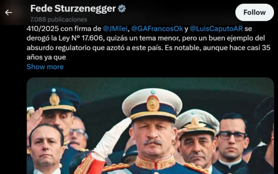 Tweet de Fede Sturzenegger