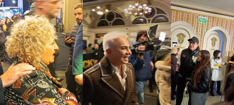 Vivian El Jaber, Flavio Mendoza, Matías Alé y Martina Vignolo junto a Nico Vázquez y Daiana Fernández