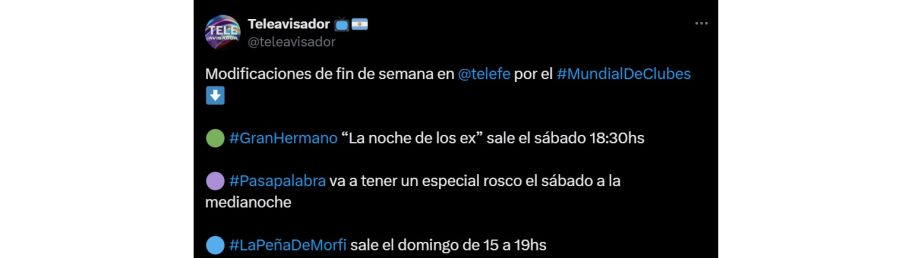 La grilla de Telefe el fin de semana