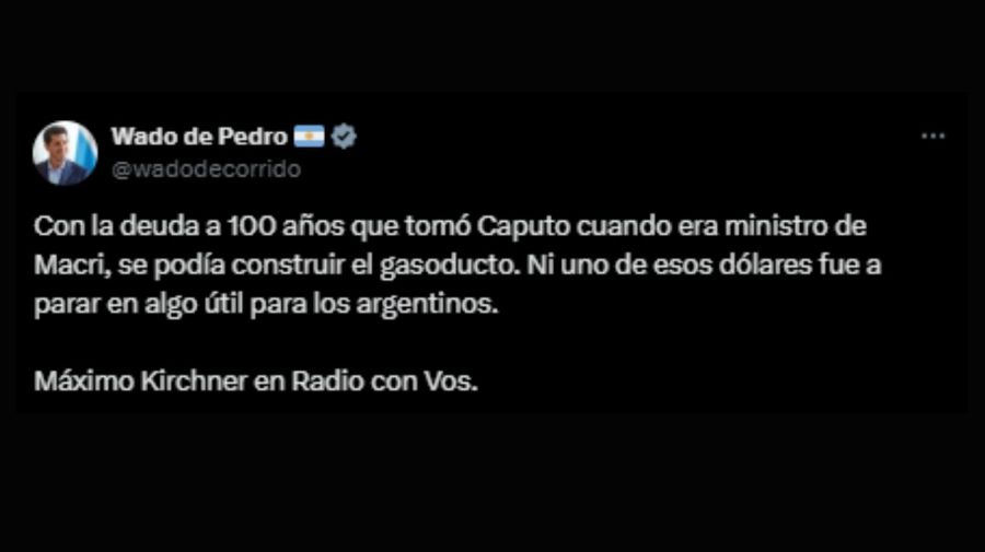 Luis Caputo cruzó a Wado de Pedro y apuntó contra el kirchnerismo: “No van a volver nunca más”