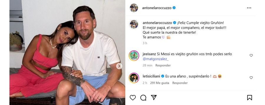 Antonela Roccuzzo por el cumpleaños de Lionel Messi