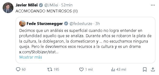 Tuit Javier Milei