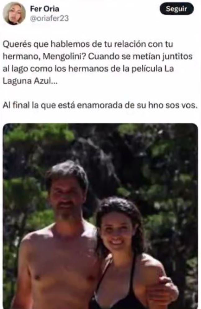 Tuit sobre incesto Julia Mengolini y su hermano